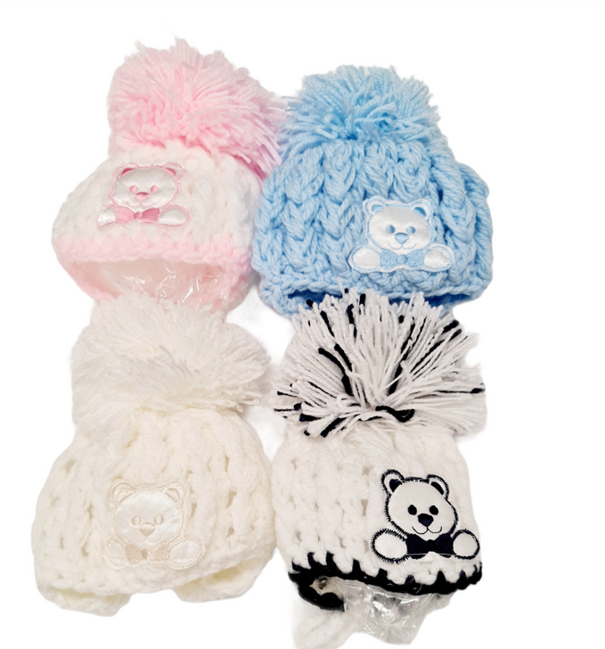handmade hats motif bonnet girls boys baby crochet nb-3m traditional