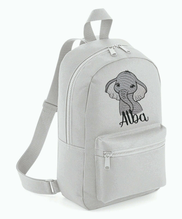 Personalised embroidered ELEPHANT. Boys Girls Rucksack Backpack Bag Mini School