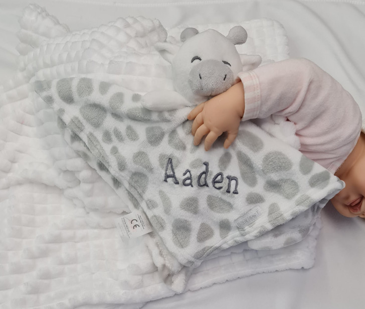 PERSONALISED  BABY NOVELTY GIRAFFE COMFORTER SECURITY