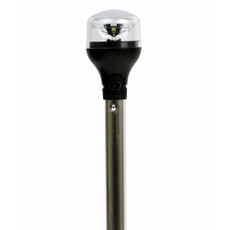 Attwood LightArmor All-Around Light - 20" Aluminum Pole - Black Vertical Composite Base w\/Adapter [5551-PA20-7]