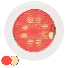 Hella Marine EuroLED 150 Recessed Surface Mount Touch Lamp - Red\/Warm White LED - White Plastic Rim [980630102]