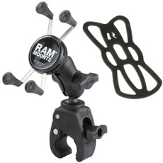 RAM Mount Small Tough-Claw Base w\/Short Double Socket Arm and Universal X-Grip Cell\/iPhone Cradle [RAM-B-400-A-HOL-UN7BU]