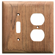 Whitecap Teak Toggle Switch\/Duplex\/Receptacle Cover Plate [60178]