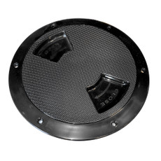 Sea-Dog Quarter-Turn Textured Deck Plate w\/Internal Collar - Black - 8" [336387-1]