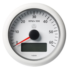 Veratron 3-3\/8" (85MM) ViewLine Tachometer w\/Multi-Function Display - 0 to 6000 RPM - White Dial  Bezel [A2C59512399]