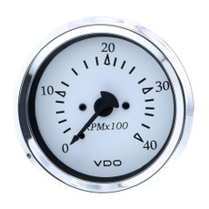 VDO Cockpit Marine 85MM (3-3\/8") Diesel Tachometer - Alternator Input - White Dial\/Chrome Bezel [333-15272]