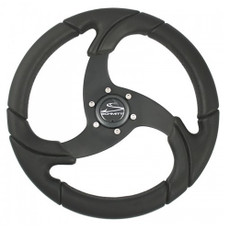 Schmitt Marine Folletto 14.2" Wheel - Black Polyurethane - 3\/4" Tapered Shaft w\/Black Center Cap [PU021104-R]