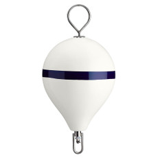 Polyform 17" CM Mooring Buoy w\/SS Iron - White Blue Stripe [CM-3SS W-STR]