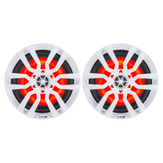 DS18 HYDRO 6.5" 2-Way Marine Speakers w\/RGB LED Lights 300W - White [NXL-6]
