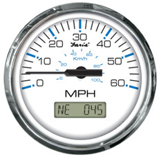 Faria Chesapeake White SS 4" Speedometer w\/LCD Heading Display- 60MPH (GPS) [33826]