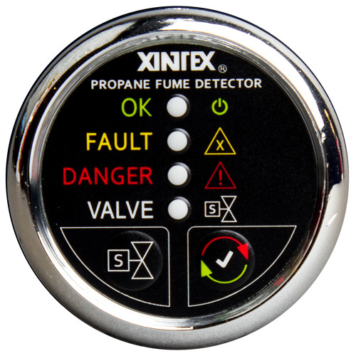 Fireboy-Xintex Propane Fume Detector w\/Automatic Shut-Off  Plastic Sensor - No Solenoid Valve - Chrome Bezel Display [P-1CNV-R]