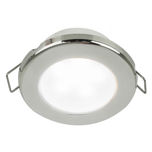 Hella Marine EuroLED 75 3" Round Spring Mount Down Light - White LED - Stainless Steel Rim - 24V [958110621]