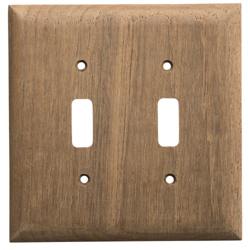 Whitecap Teak 2-Toggle Switch\/Receptacle Cover Plate [60176]