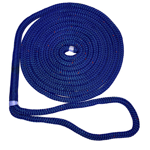 New England Ropes 3\/8" Double Braid Dock Line - Blue w\/Tracer - 25 [C5053-12-00025]