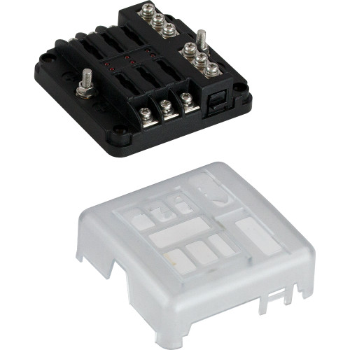 Sea-Dog Blade Style LED Indicator Fuse Block w\/Negative Bus Bar - 6 Circuit [445185-1]