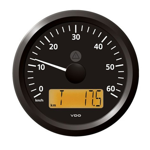 Veratron 3-3\/8" (85 mm) ViewLine Speedometer - 0 to 60 KMH - 12\/24V - Black Dial  Triangular Bezel [A2C59512367]