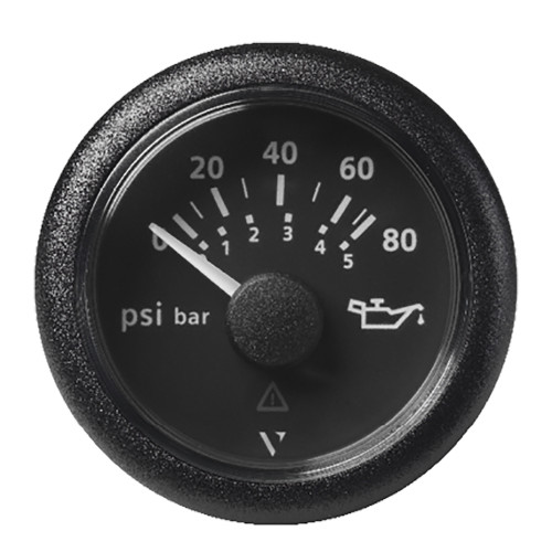 Veratron 52MM (2-1\/16") ViewLine Oil Pressure Gauge 80 PSI\/5 Bar - Black Dial  Round Bezel [A2C59514128]