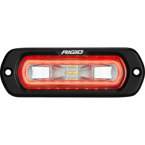 RIGID Industries SR-L Series Marine Spreader Light - Black Flush Mount - White Light w\/Red Halo [52202]