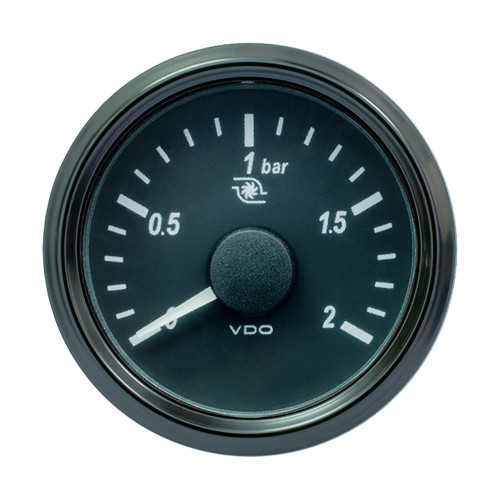 VDO SingleViu 52mm (2-1\/16") Turbo Pressure Gauge - 60 PSI - 0-180 Ohm [A2C3833470030]
