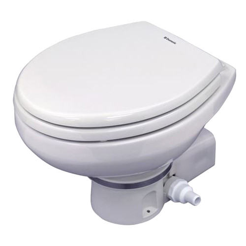 Dometic MasterFlush 7160 White Electric Macerating Toilet w\/Orbit Base - 24V - Raw Water [9108832318]