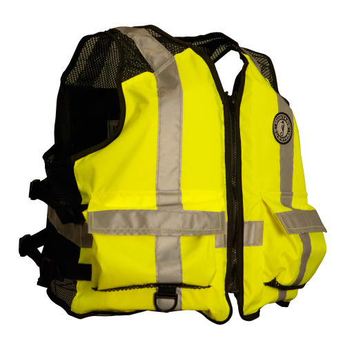 Mustang High Visibility Industrial Mesh Vest - Fluorescent Yellow\/Green\/Black - XL\/Large [MV1254T3-239-L\/XL-216]