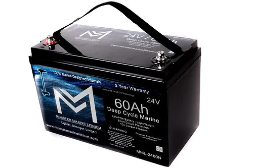 24V 60Ah Deep Cycle Lithium Marine Trolling Battery MML-2460N