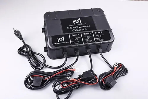 3 Bank Lithium Marine Waterproof Battery Charger