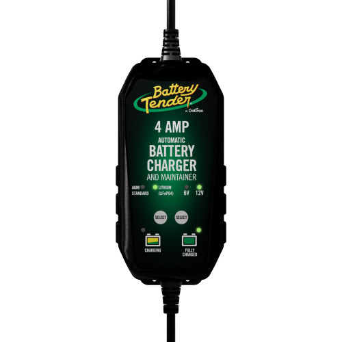 Battery Tender 6V\/12V, 4A Lead Acid  Lithium Selectable Battery Charger [022-0209-BT-WH]