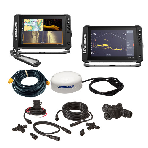 Lowrance Elite FS 10 BOAT in A BOX w\/Active Imaging 3-in-1 - 2 Displays, TD, GPS Antenna, Starter Kit, 25' Ethernet Cable [000-16476-001]