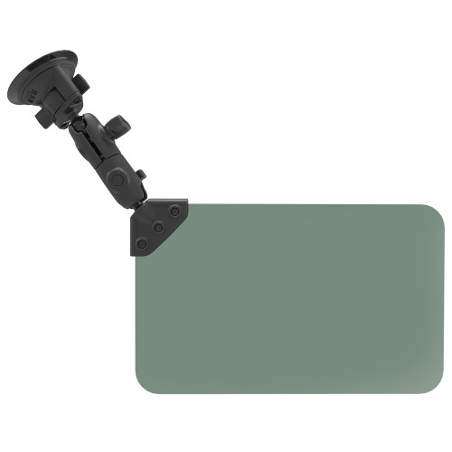 RAM Mount Suction Cup Mount w\/Dark Green Sun Visor - 50% Tint [RAM-B-166-326-VIS-G1U]