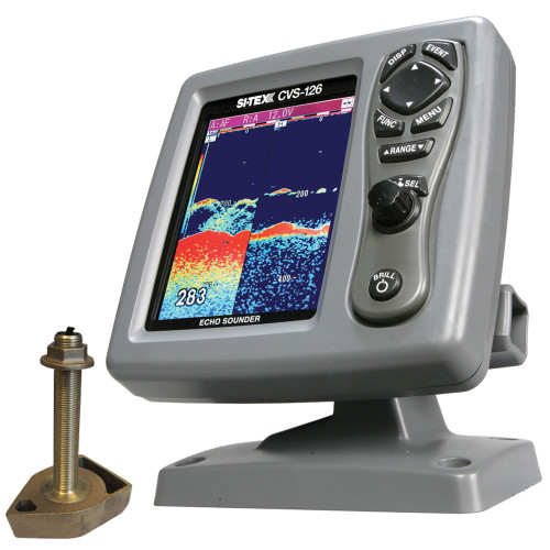 SI-TEX CVS-126 Dual Frequency Color Echo Sounder w\/600kW Thru-Hull Transducer 1700\/50\/200T-CX [CVS-1266TH1]