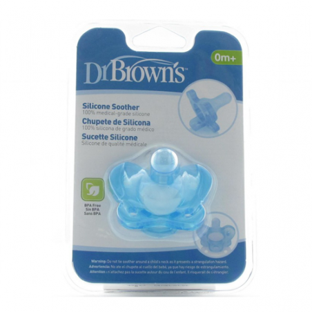 Chupete silicona dr brown's 1 pieza azul 0-6 m