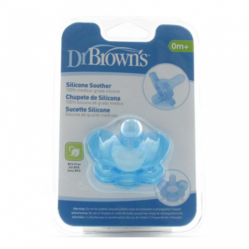 Chupete silicona dr brown's 1 pieza azul 0-6 m