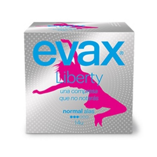 Compresas higiénicas femeninas evax liberty normal con alas 14 compresas