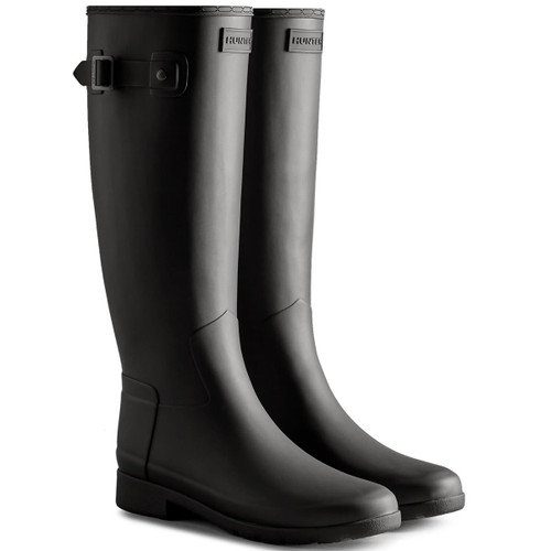 Black Hunter Womens Refined Tall Tri Colour Stripe Backstrap Boots