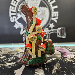Mossy Forest Mushroom Dab Rig | 6.75" | 14mm F image 0