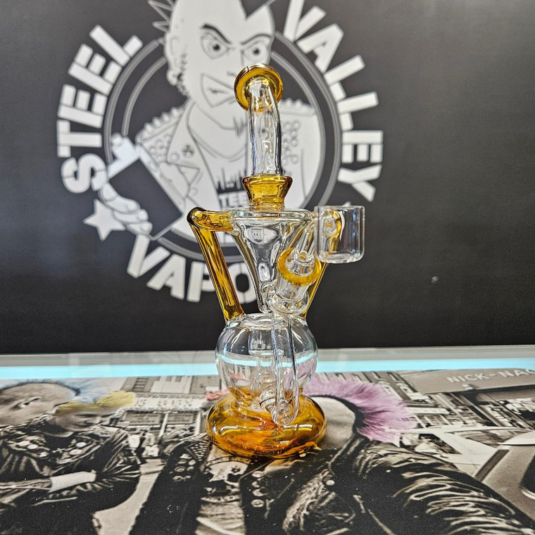 Pulsar Ball Base Gravity Recycler Rig | 9.5" | 14mm F | Colors Vary image 0
