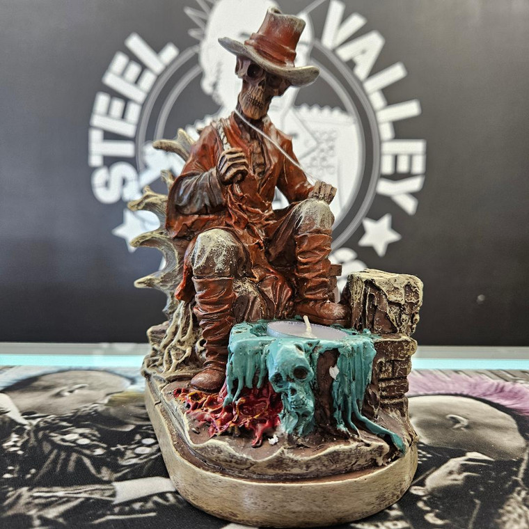Fujima Skeleton Cowboy Incense or Tealight Holder image 0