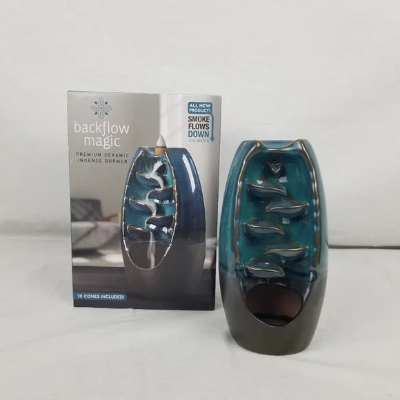 Back Flow Magic Ceramic Incense Burner | 7" image 0