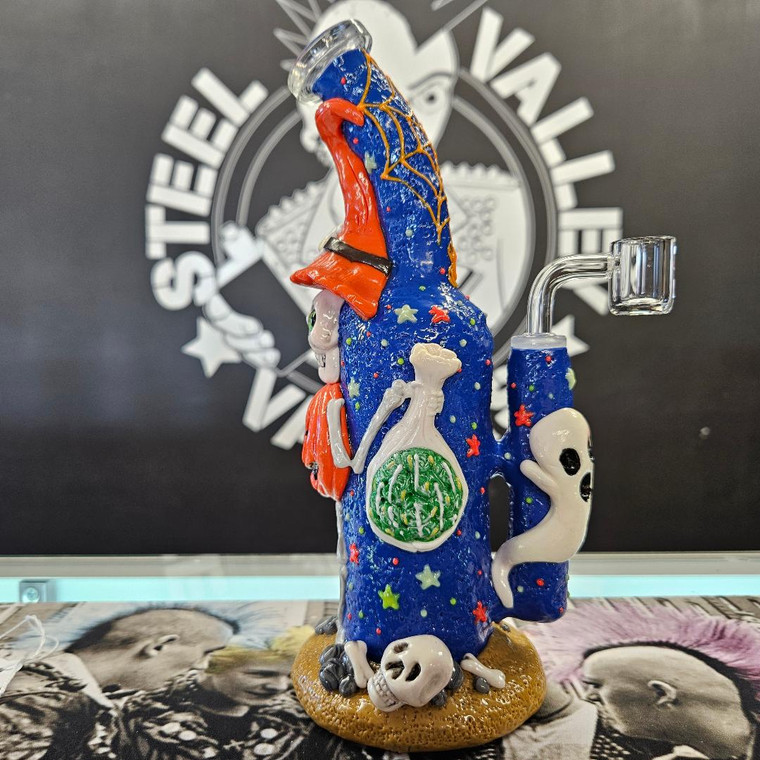Frightening Fiesta Glow 3D Painted Dab Rig | 9.5" | 14mm F image 0