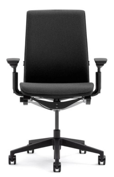 Steelcase Think Chair, Black Fabric Back and Seat Black,