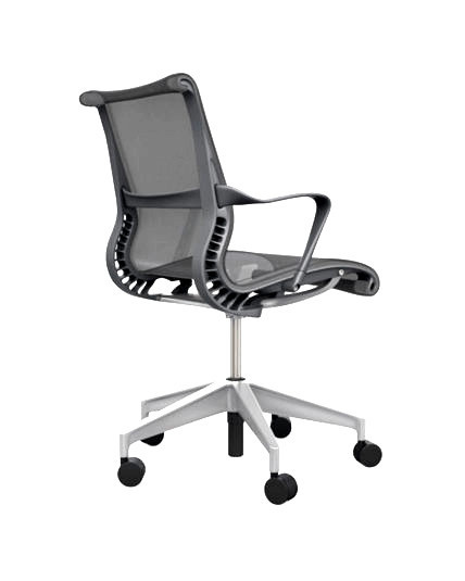 Herman Miller Setu Chair, Gray, Platinum, Adjustable