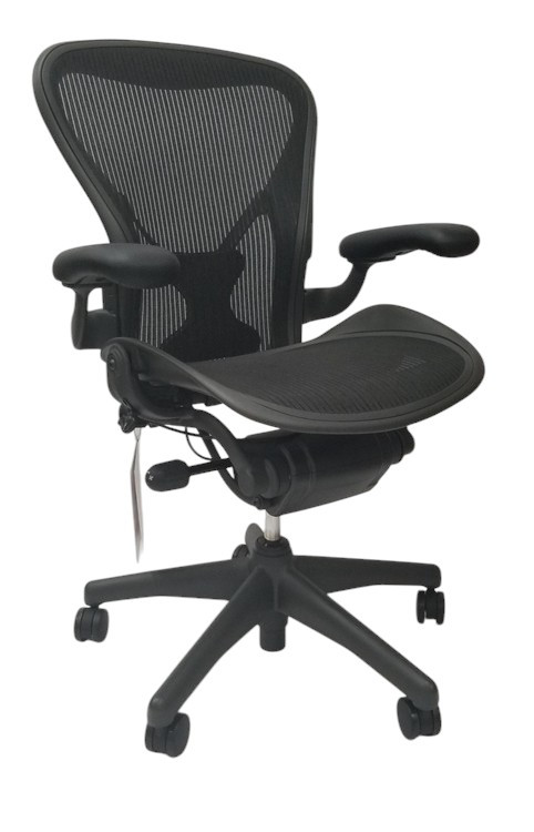 Herman Miller, Aeron Chair, Posturefit Model, Black, Size B