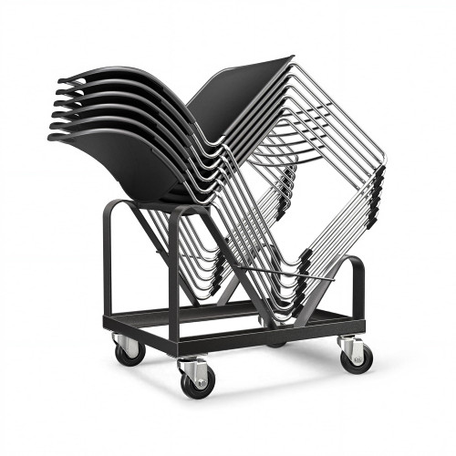 Stack Chair Dolly, Premium Commercial Heavy Duty Steel Cart with Wheels (Vertical Stacking Cradle, Fits OEF8500 and Most Stacking & Sled Chairs, 1375 lb, Swivel Casters)