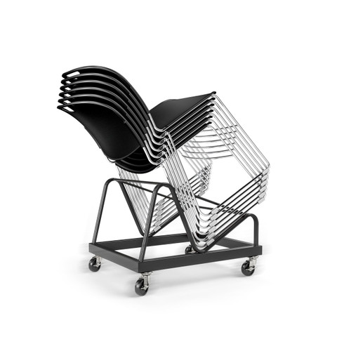 Stack Chair Dolly, Premium Commercial Heavy Duty Steel Cart with Wheels (Vertical Stacking Cradle, Fits OEF850 CL and Most Stacking & Sled Chairs, 1100 lb, Swivel Casters)