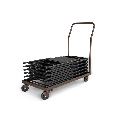 Folding Chair Dolly, Premium Commercial Grade Heavy Duty Steel Cart with Wheels (Horizontal Stacking, Fits OEF800 and Most Folding Chairs, 1100 lb, Swivel Casters)