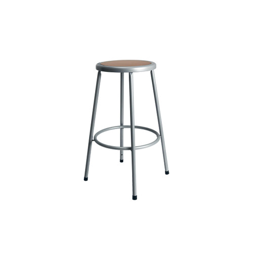 Premium Commercial-Grade All-Purpose Round Stool (30-inch Height, Gray Frame, Masonite Wood Seat)