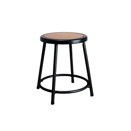 Premium Commercial-Grade All-Purpose Round Stool (18-inch Height, Black Frame, Masonite Wood Seat)