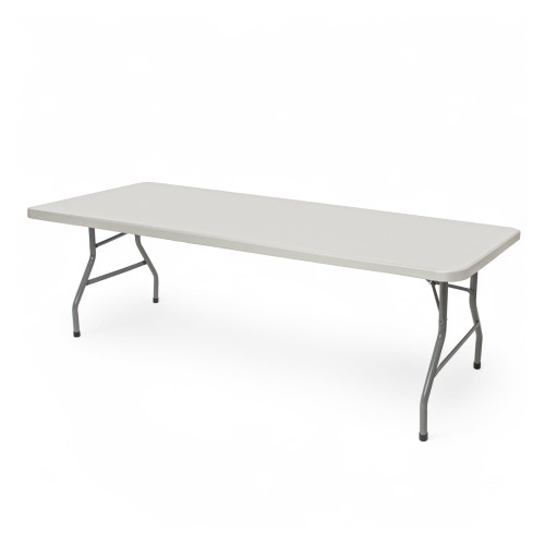 Rectangular Commercial-Grade Premium Industrial Folding Table, Heavy-Duty Blow-Molded Design with Thick Top and 17-Gauge Steel Frame (30" × 96", Speckled Gray Top)