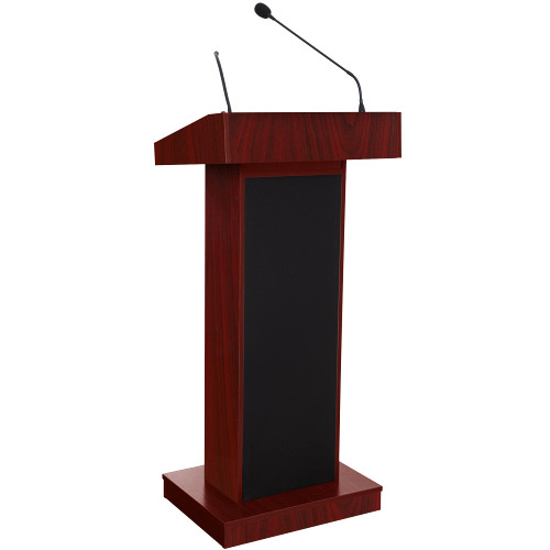 CoreSound Podium Series Sound Lectern (Wireless Headworn Microphone, AC Powered, Mahogany)